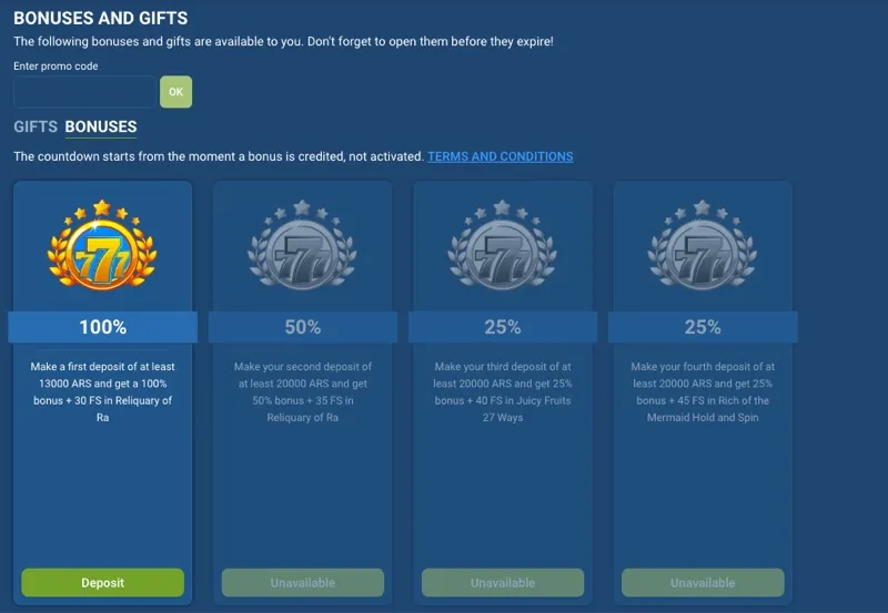 1xBet account bonuses page showing wagering progress and remaining time